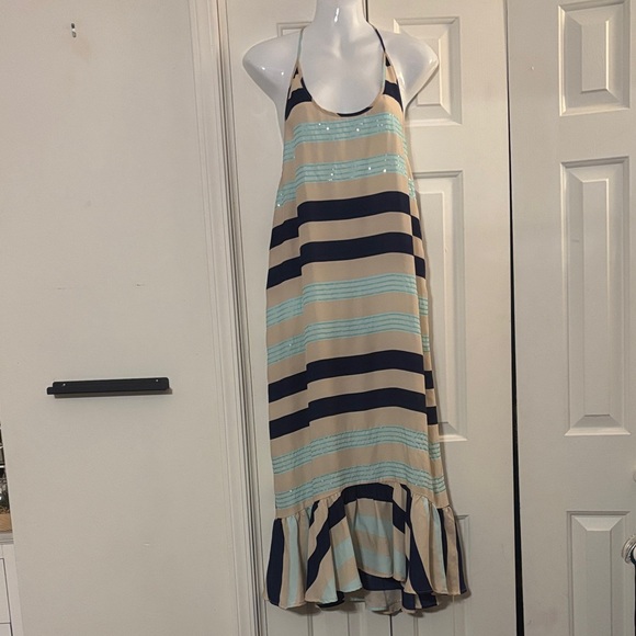 Victoria's Secret Dresses & Skirts - Victoria's Secret Navy and Beige Striped Dress